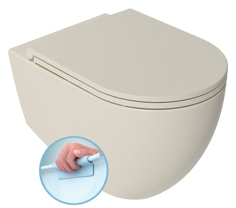 INFINITY Rimless Hangend Toilet 36,5x53cm Ivoor