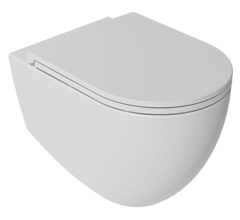 INFINITY Wall-hung toilet, Rimless, 36,5x53cm, white matt