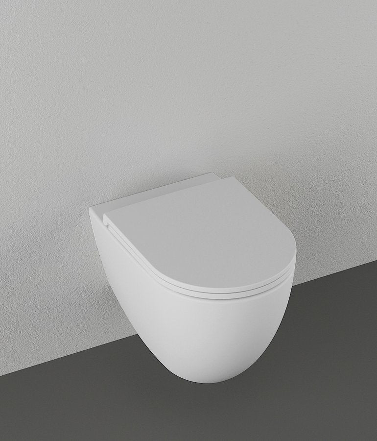 INFINITY Wall-hung toilet, Rimless, 36,5x53cm, white matt