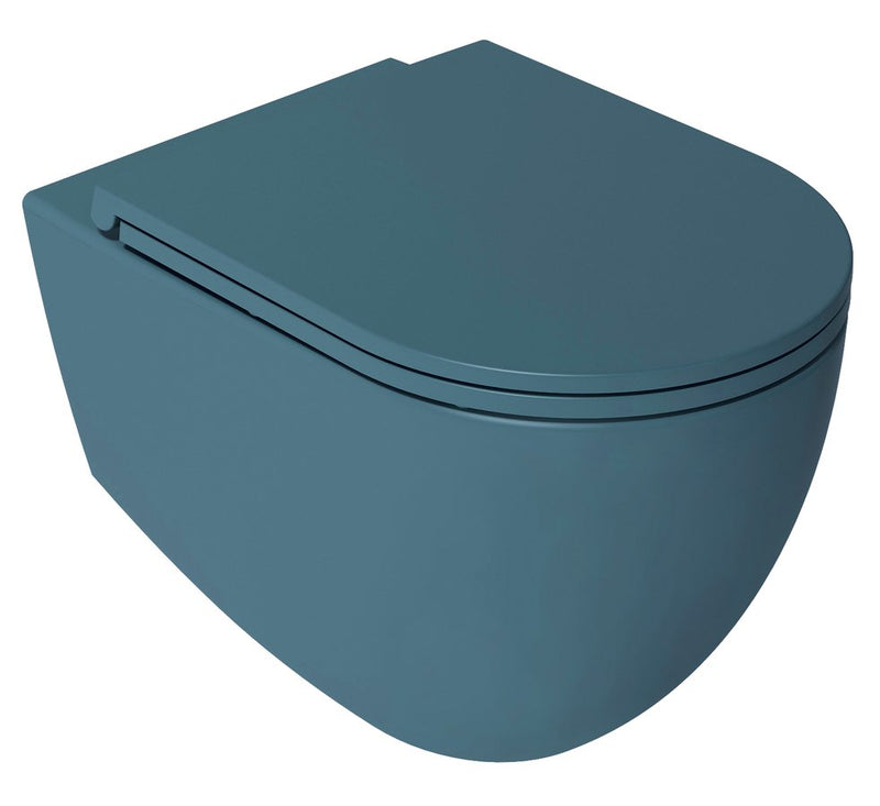 INFINITY Rimless Hangend Toilet 36,5x53cm Mat Groen Petrol