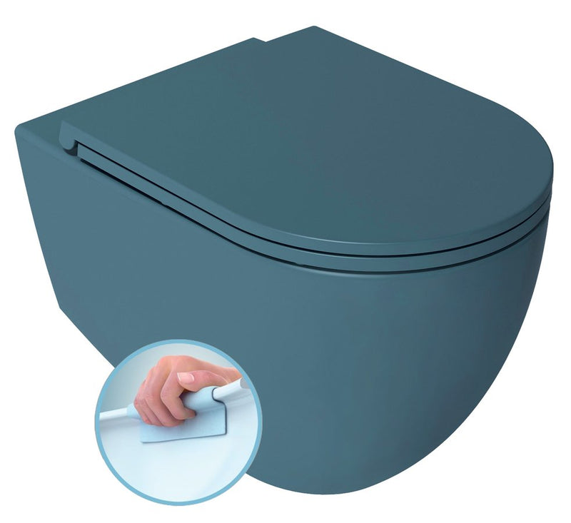 INFINITY Rimless Hangend Toilet 36,5x53cm Mat Groen Petrol