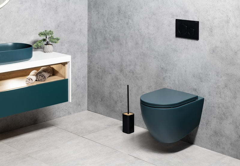 INFINITY Rimless Hangend Toilet 36,5x53cm Mat Groen Petrol