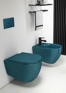 INFINITY Rimless Hangend Toilet 36,5x53cm Mat Groen Petrol