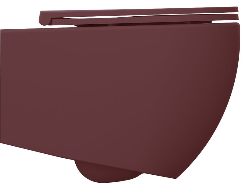 INFINITY Rimless Hangend Toilet 36,5x53cm Bordeaux Rood