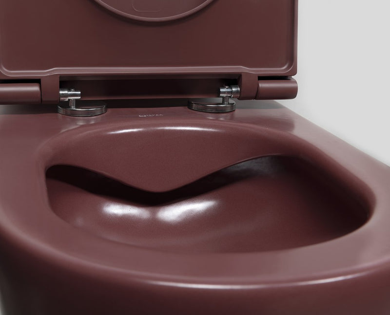 INFINITY Rimless Hangend Toilet 36,5x53cm Bordeaux Rood