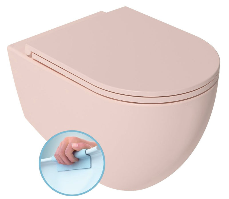 INFINITY Rimless Hangend Toilet 36,5x53cm Zalm rose