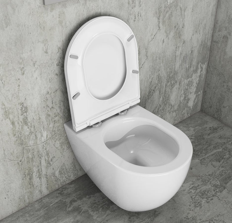 INFINITY Rimless Hangend Toilet 36,5x53cm Glans Wit