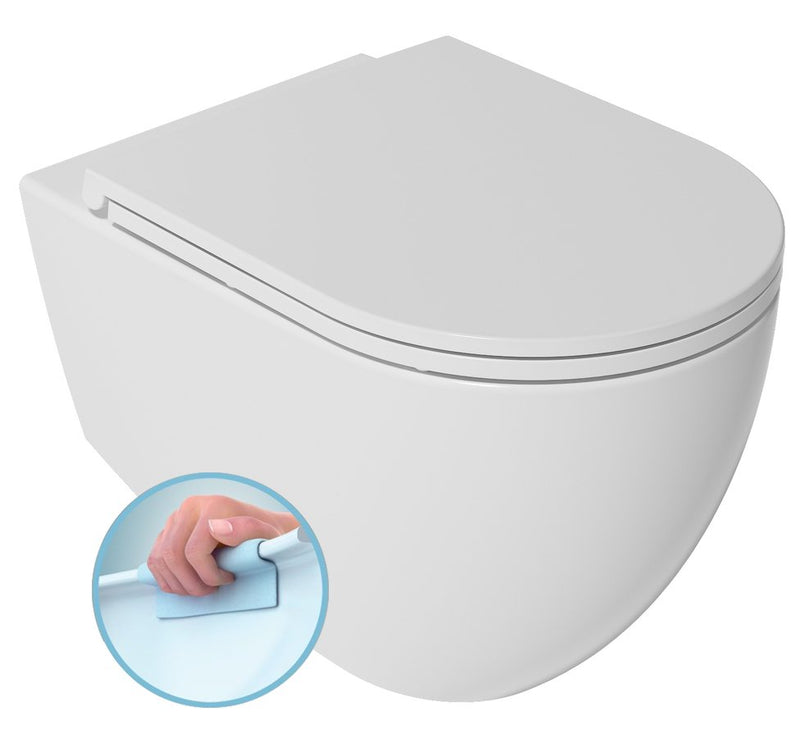 INFINITY Rimless Hangend Toilet 36,5x53cm Glans Wit