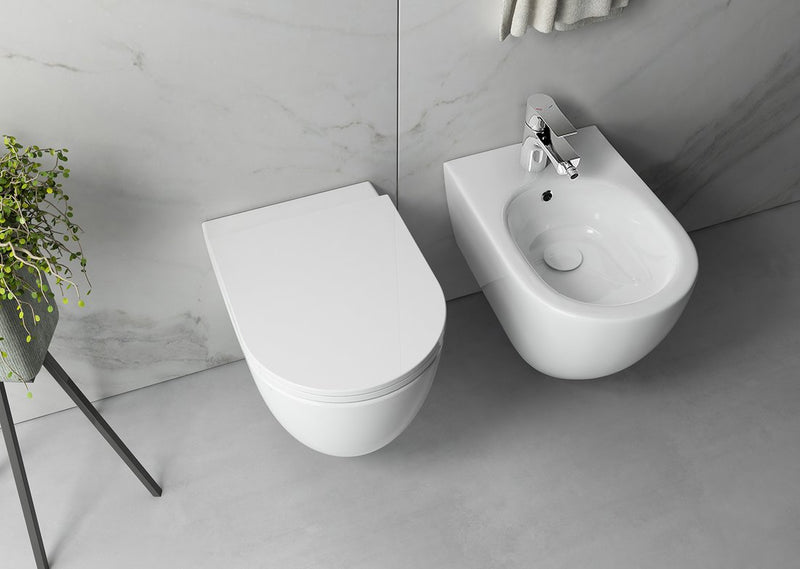 INFINITY Rimless Hangend Toilet 36,5x53cm Glans Wit