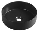 Infinity Ronde Keramische Waskom Voor Opbouw Ø36 Cm Mat Zwart