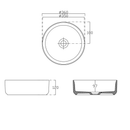 Infinity Ronde Keramische Waskom Voor Opbouw Ø36 Cm Wit