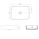 Isvea Infinity Rechthoekig Waskom 50x36 Cm Mat Zwart Keramiek Maattekening