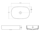 Infinity Ovale Keramische Waskom Voor Opbouw 55x36 Cm Zalmroze