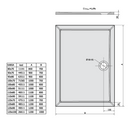 KARIA Mineraalmarmer Douchebak 80x70cm, Wit