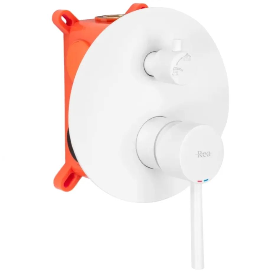 Inbouw badmengkraan Rea Lungo White + BOX