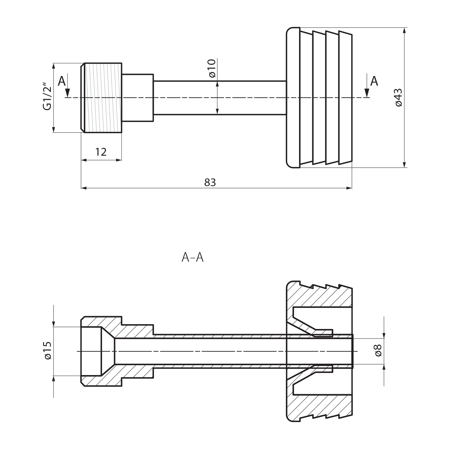 Urinoir Water Inlaatfitting Brückner Schwarn