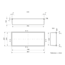 Inserta Inbouwnis 81 X 27 cm Gietmarmer Wit - Maattekening