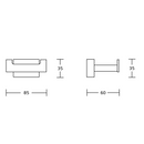 APOLLO Dubbele Handdoekhaak Vierkant Zwart