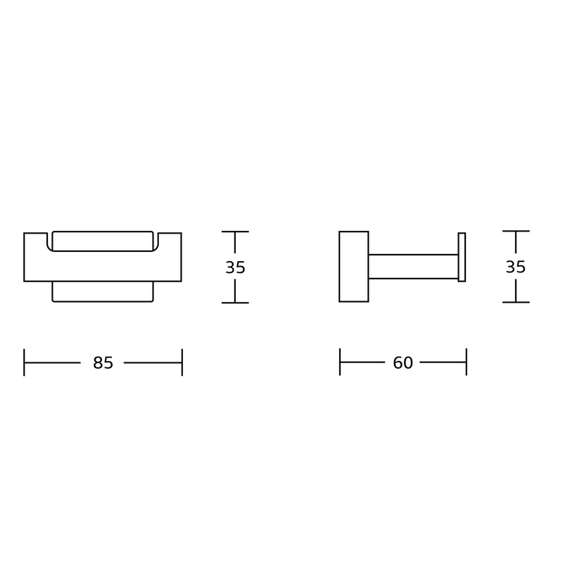 APOLLO Dubbele Handdoekhaak Vierkant Zwart