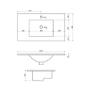 Sapho Slim Keramische Meubel Wastafel 100x46,5cm Wit