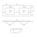 Sapho Slim Keramische Meubel Wastafel 150x46,5cm Glans Wit