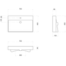 Keramische meubel wastafel Kare 70x45cm