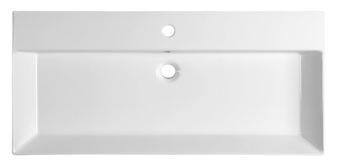 Sapho Kare Keramische Meubelwastafel 98 X 45,5 Cm Wit - afbeelding 7