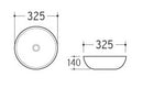 Maattekening – Luna waskom rond 32,5 x 14 cm keramiek glans wit