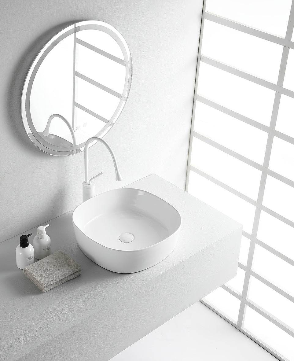 Sofia waskom rond 44 x 44 x 13,5 cm keramiek glans wit – Wiesbaden – Glans Wit – Waskommen | Dealplein