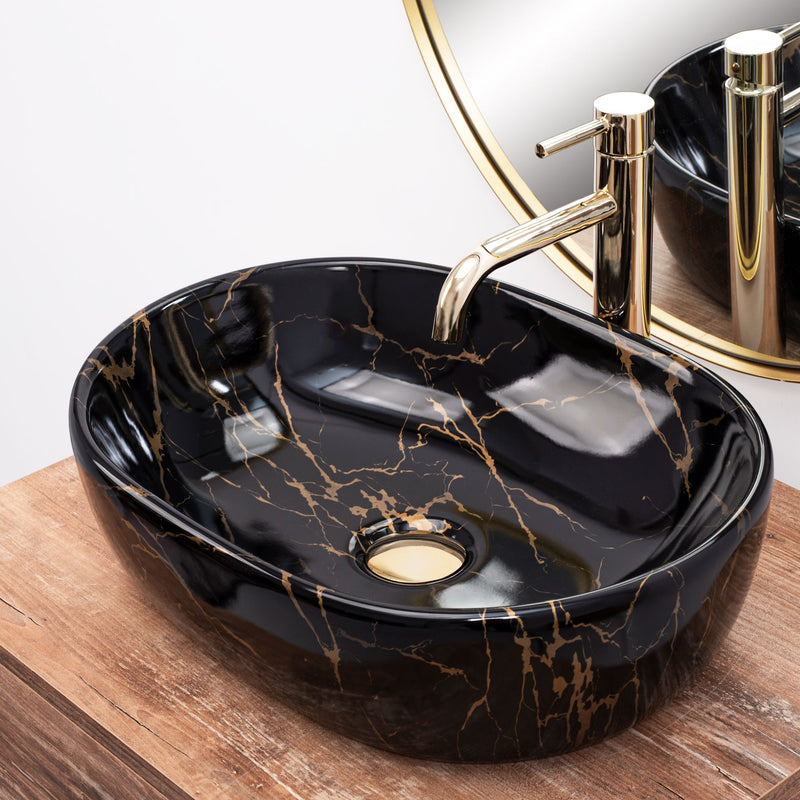 Opzetwastafel Rea Amelia Black Marble shiny - View 5