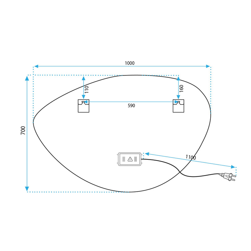 LED Spiegel 70x100cm FOG - View 10