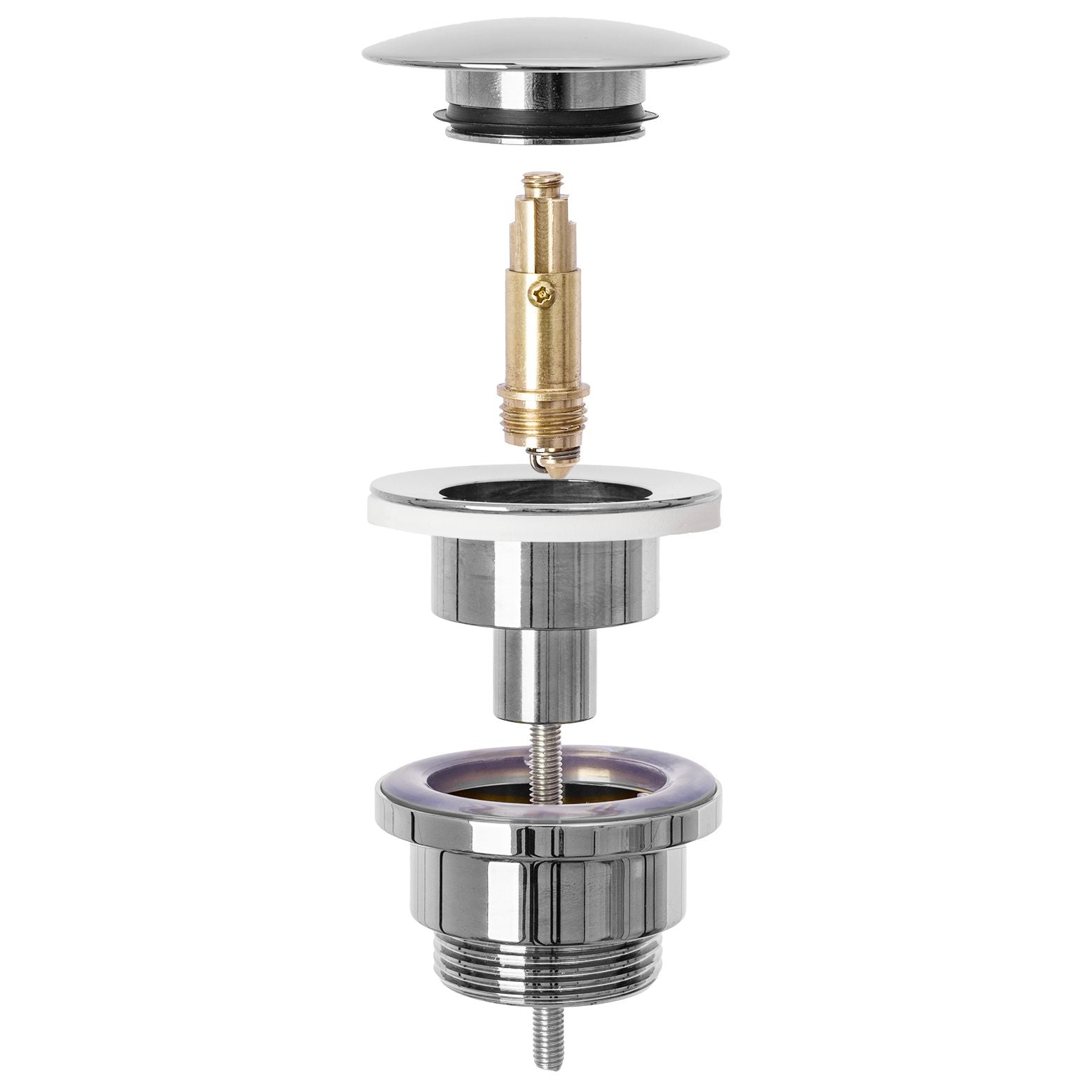 Wastafelplug ontmoette Universele Clik-Klak Rea Chrome