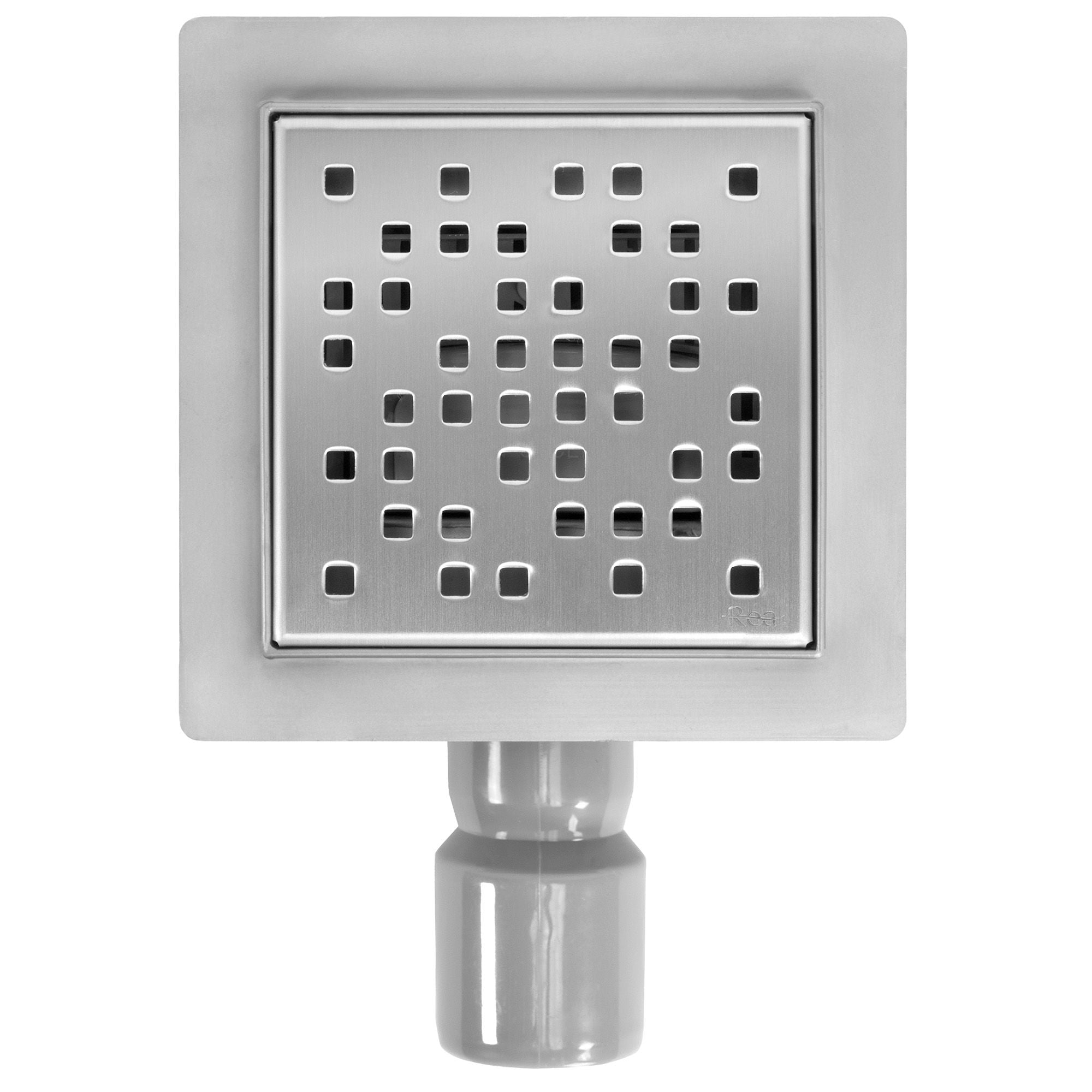 Lineaire afvoer REA DOTS Brush Steel 12x12