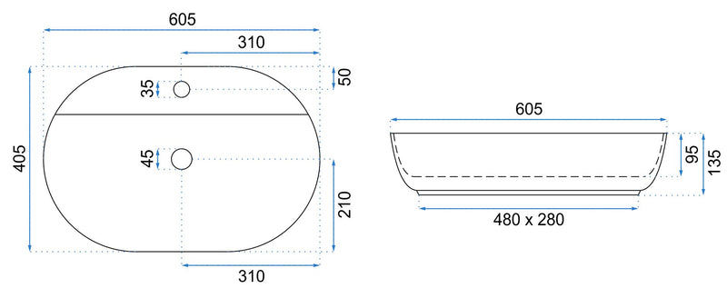 Opzetwastafel REA Aura 61 - View 5