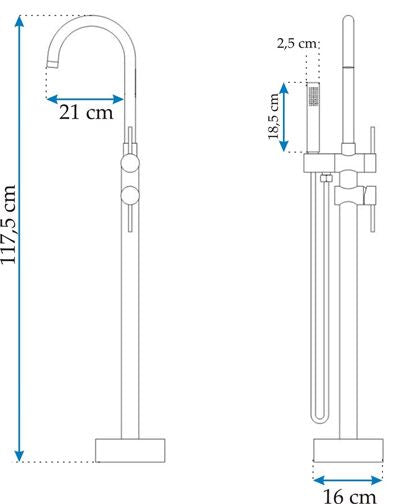 Vloeren  badmengkraan Rea Ortis Chrom - View 7