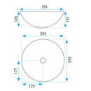 De REA STELLA Gold Brush / White aanrecht keramische wastafel - View 9