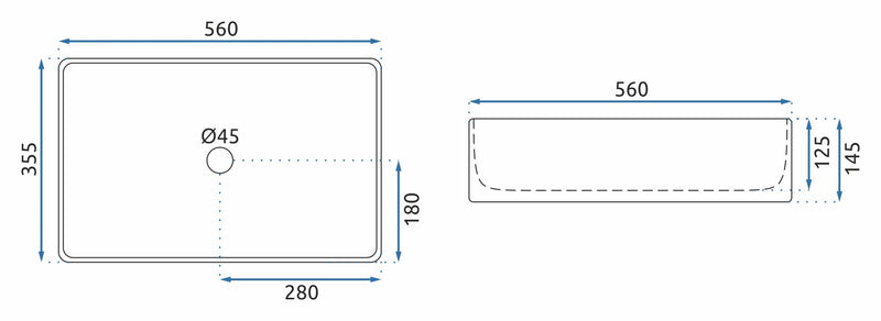 Opzetwastafel Rea Berta 55 - View 6