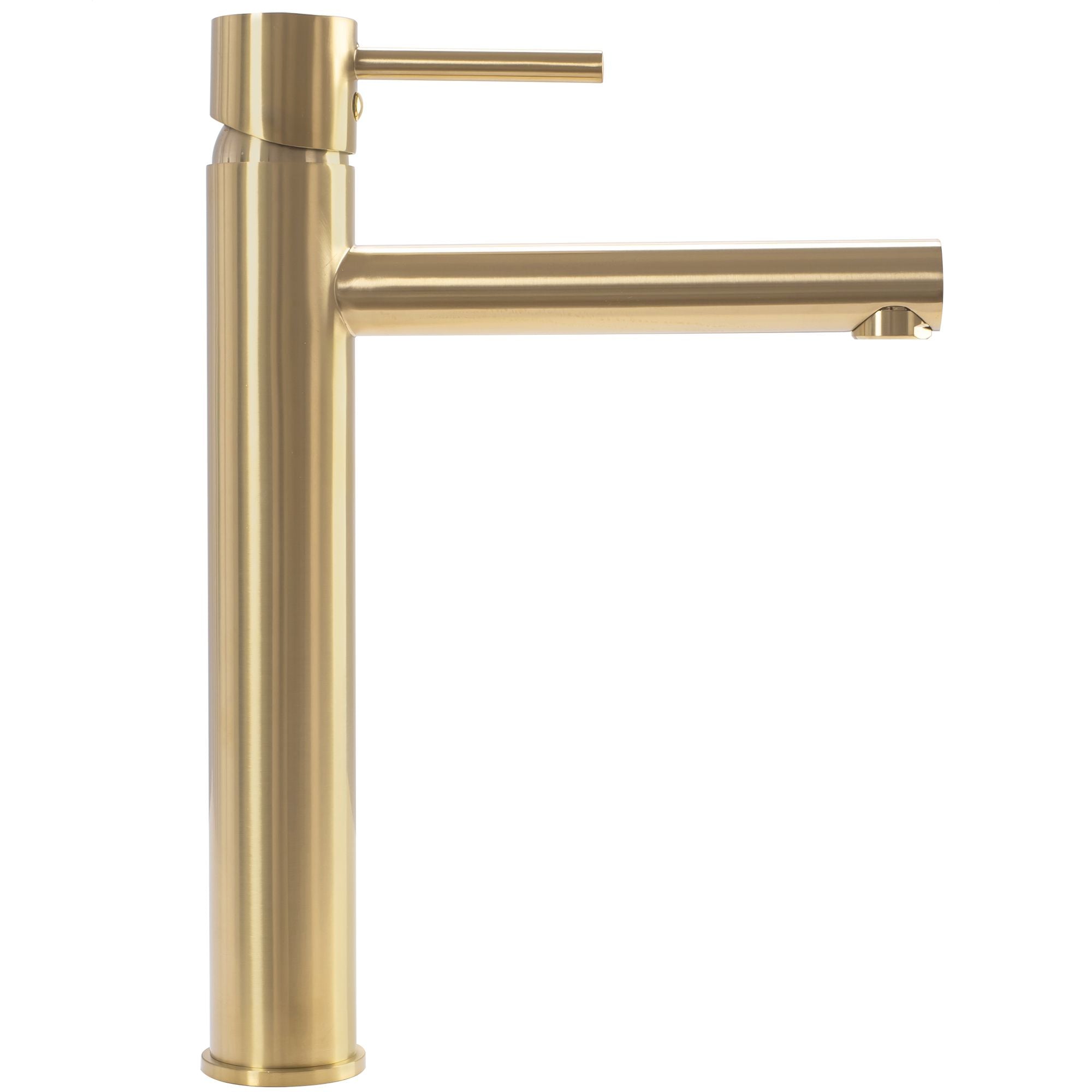 Wastafelkraan Rea Tess Gold Brush High