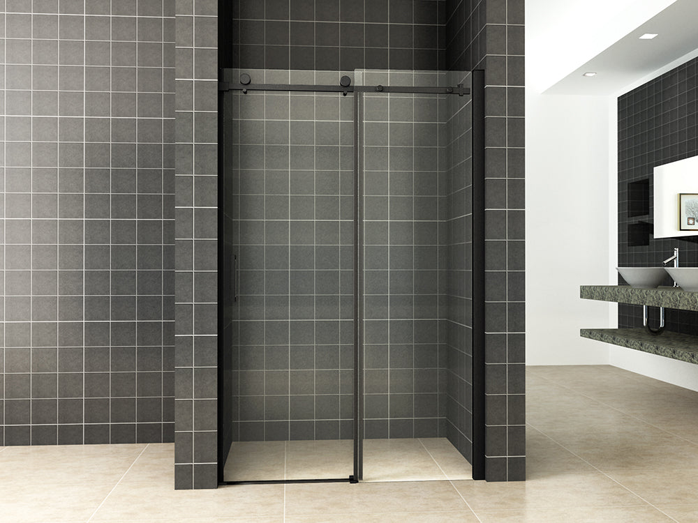 Wiesbaden Slide Douchedeur 140x200 Mat Zwart