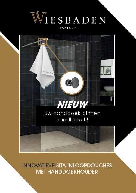 Wiesbaden Sita inloopdouche met handdoekhouder 110x200 cm chroom/8 mm helder glas met Nano coating