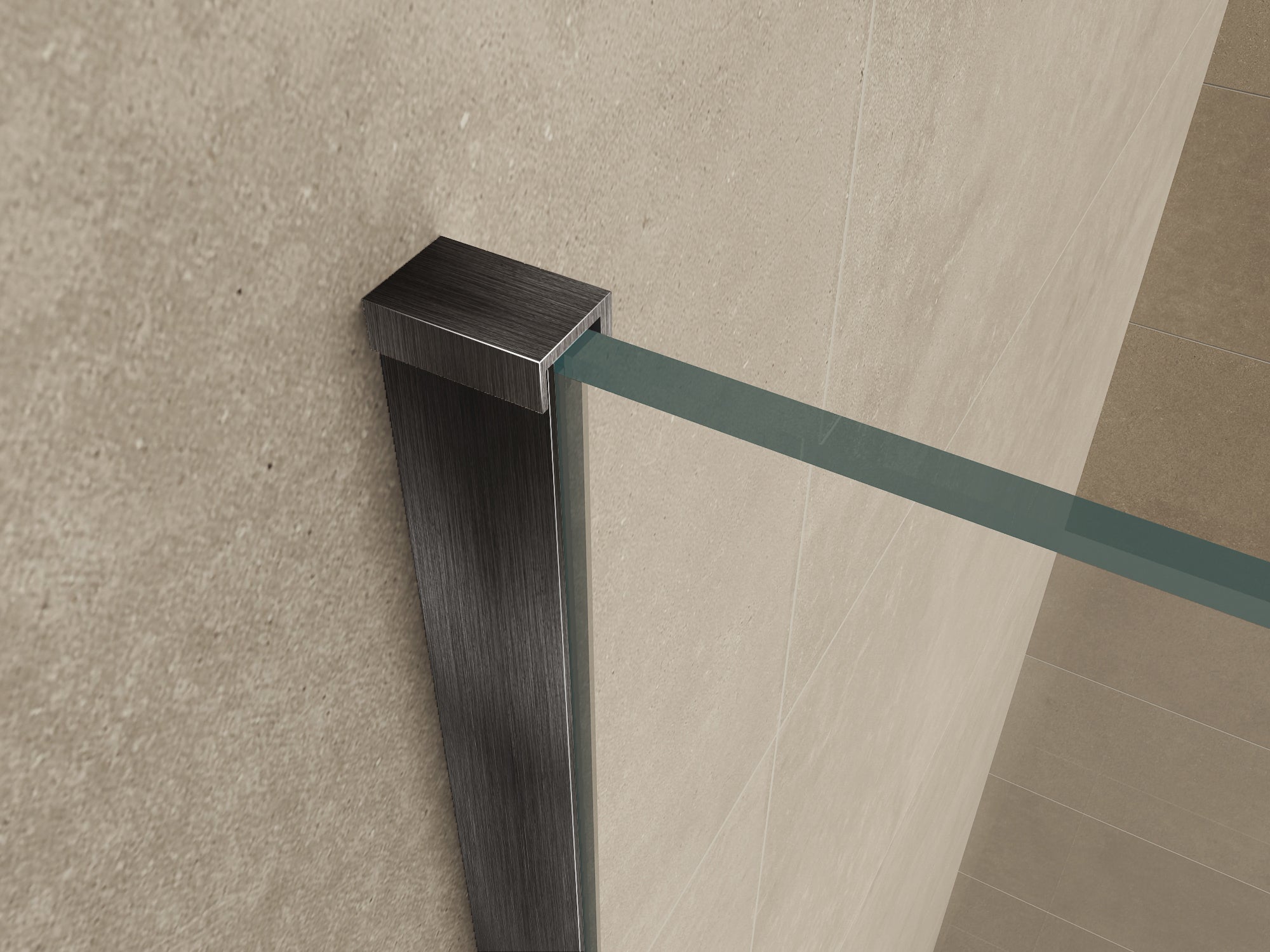 Wiesbaden Slim profielset met stabilisatiestang 120 cm gunmetal
