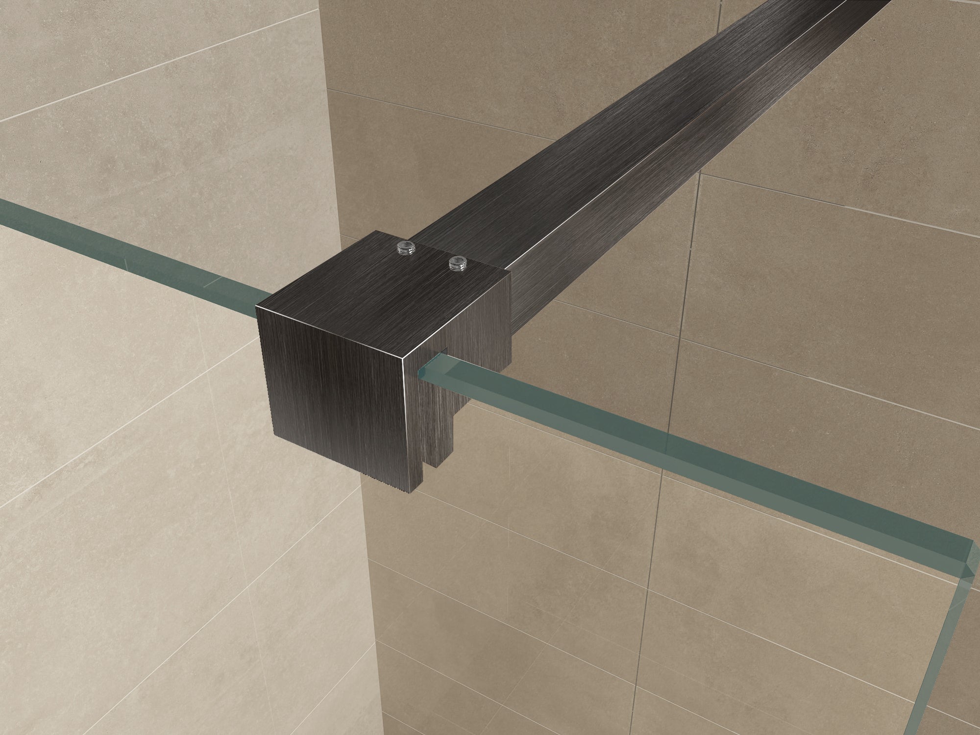 Wiesbaden Slim profielset met stabilisatiestang 120 cm gunmetal