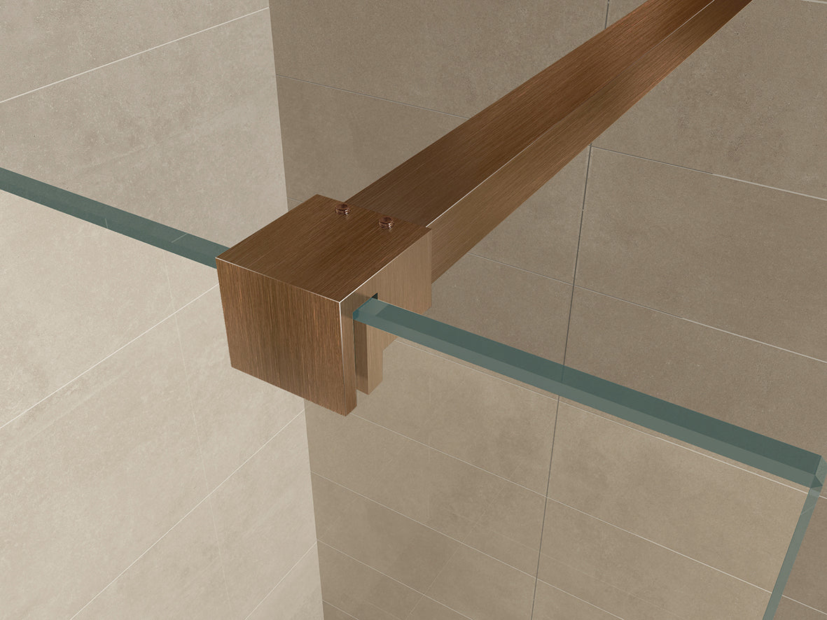 Wiesbaden Slim profielset met stabilisatiestang 120 cm geborsteld brons koper