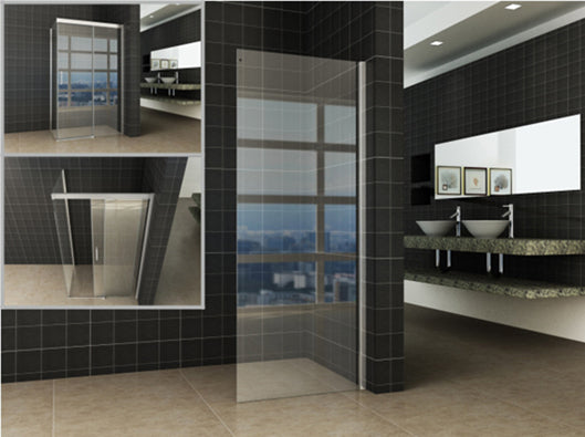 Wiesbaden Side Douchewand 140x200 Chroom