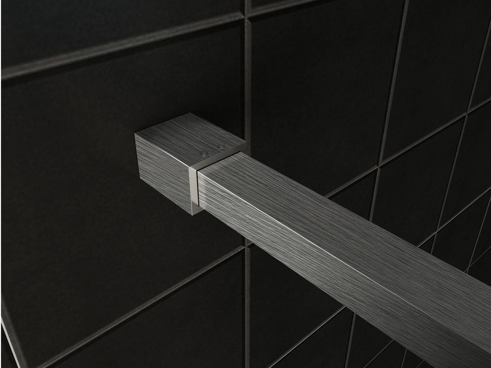 Wiesbaden Slim profielset met stabilisatiestang 120 cm geborsteld staal