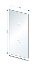 Slim glasplaat 850 x 2000 x 8 mm nano helder glas - maattekening