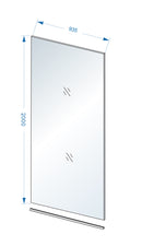 Slim glasplaat 950 x 2000 x 8 mm nano helder glas - maattekening