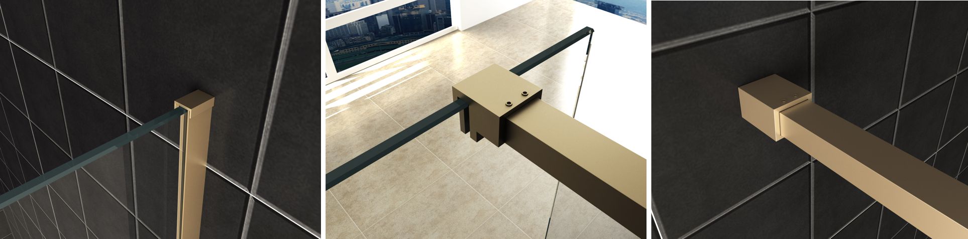 Wiesbaden Profielset Met Stabilisatiestang 120 cm Messing