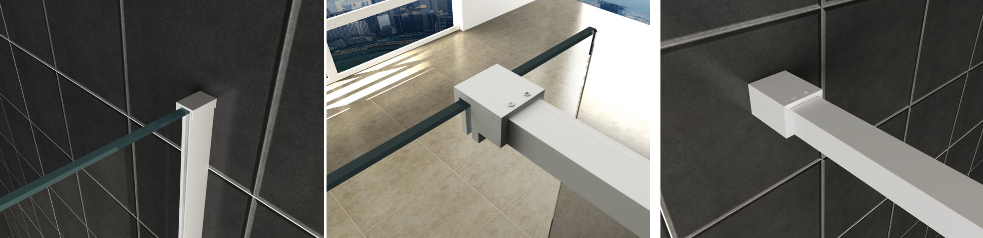 Wiesbaden Profielset Met Stabilisatiestang 120 cm Mat Wit