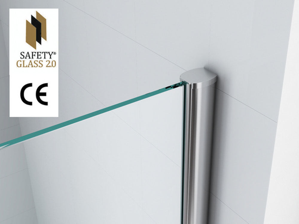 Wiesbaden Graffic inloopdouche 800 x 2000 x 10 mm nano safety glass folie helder glas/chroom